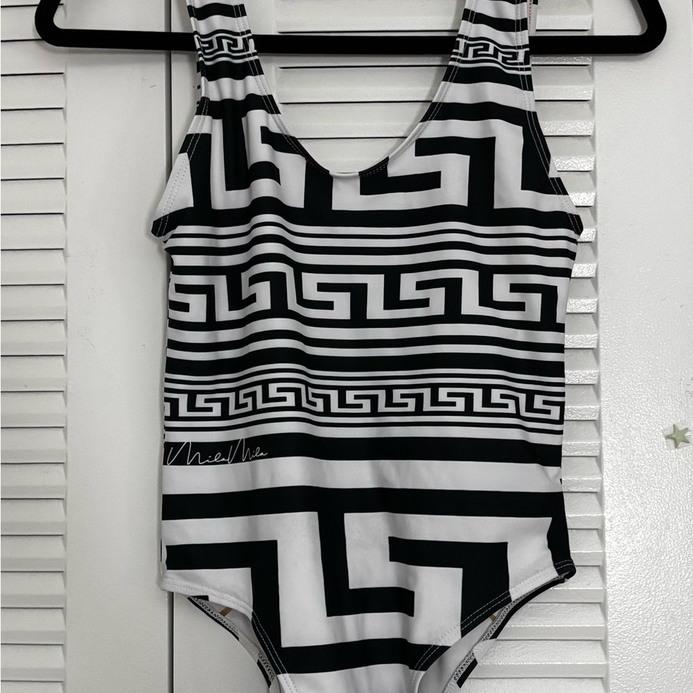 Mila Paoli Black and White Geometric One Piece Swimsuit